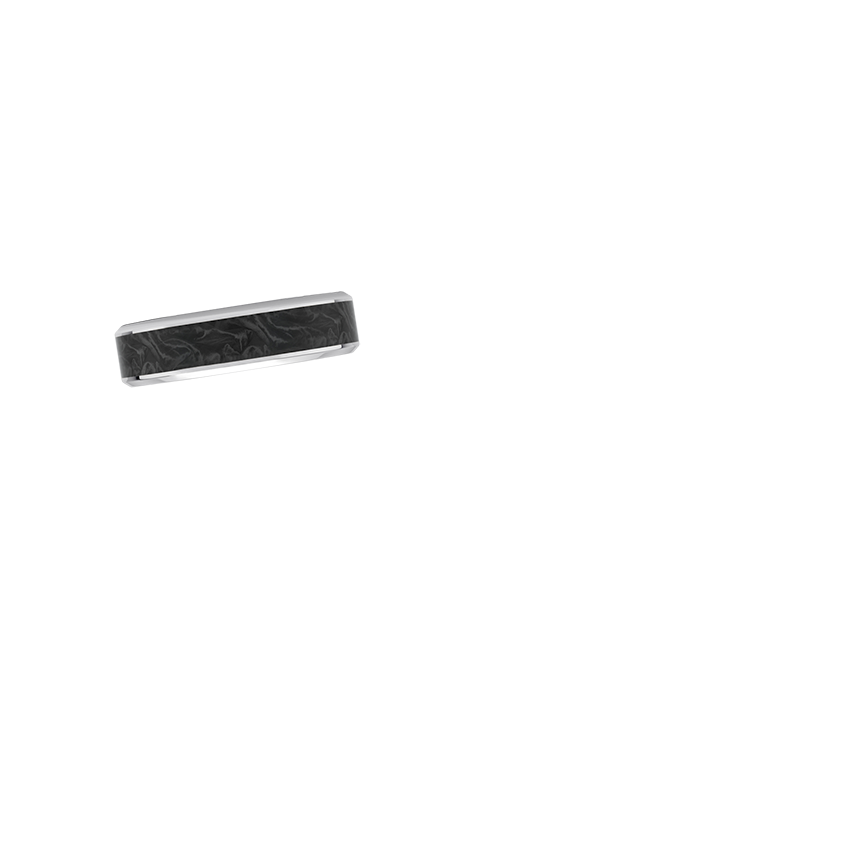Blaze Black 6mm Wedding Ring White Gold 18k Wedding Band