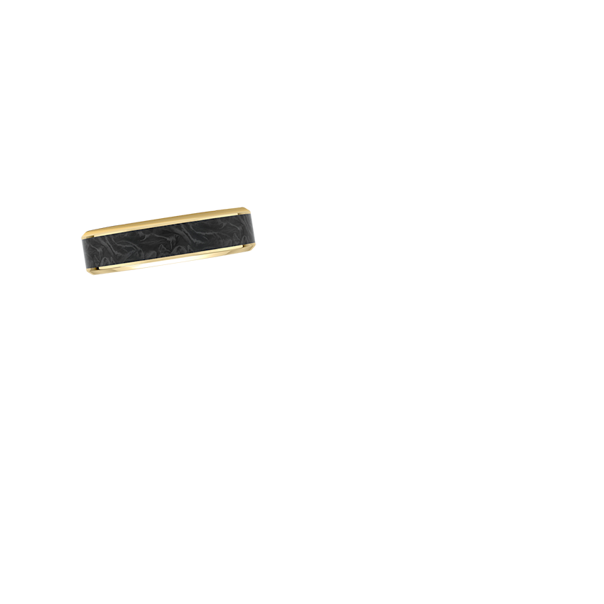 Blaze Black 6mm Wedding Ring Yellow Gold 18k Wedding Band