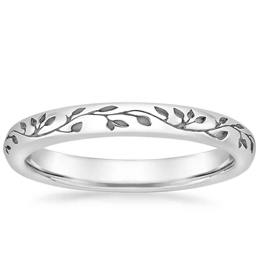 Verdure Engraved Ring Platinum Eternity Band