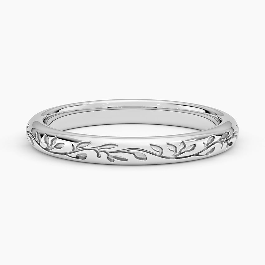 Verdure Engraved Ring Platinum Eternity Band