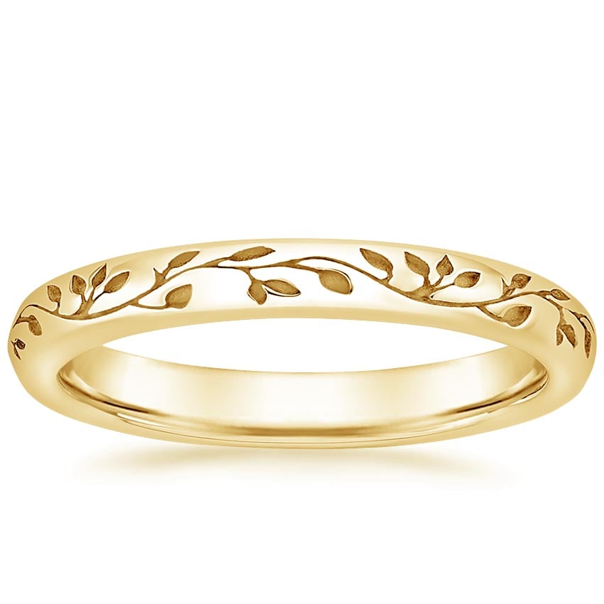 Verdure Engraved Ring Yellow Gold 18k Eternity Band
