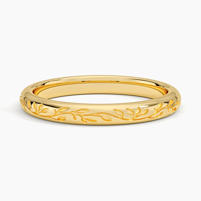 Verdure Engraved Ring Yellow Gold 18k Eternity Band