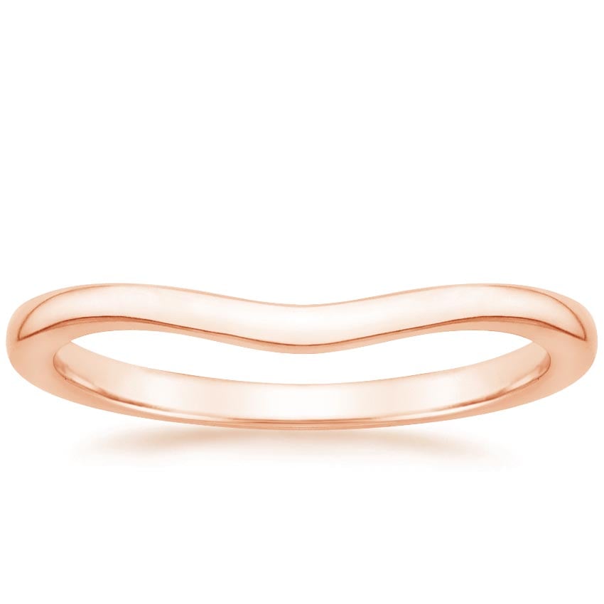 Curved Wedding Ring Rose Gold 18k 1.5mm Wedding Band