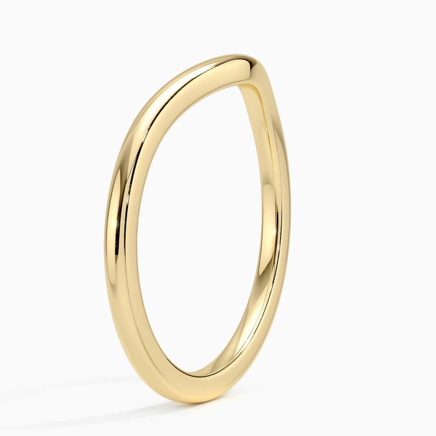 Curved Wedding Ring Yellow Gold 18k 1.5mm Wedding Band