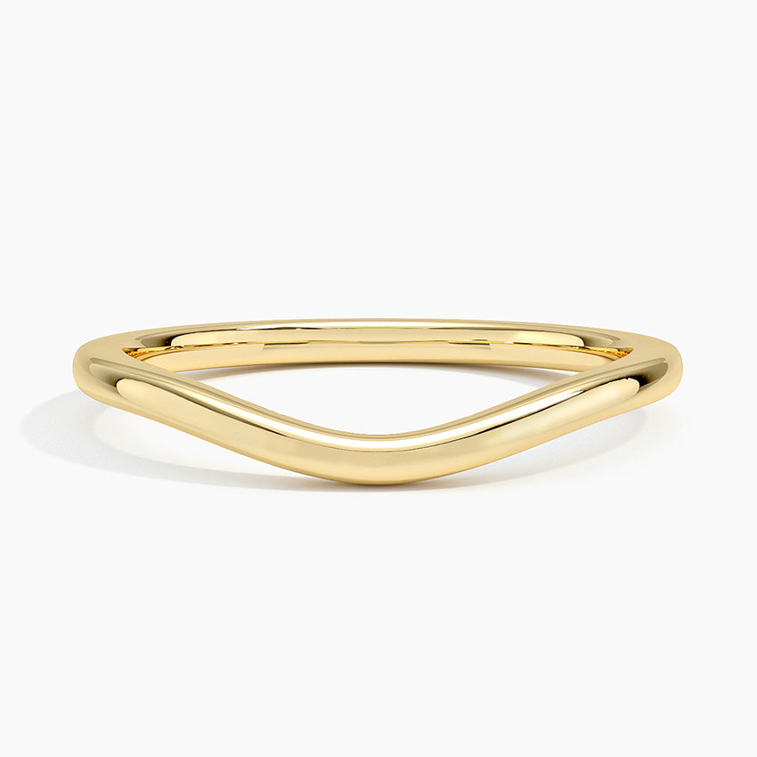 Curved Wedding Ring Yellow Gold 18k 1.5mm Wedding Band