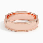 Milgrain 6mm Wedding Ring Rose Gold 18k Wedding Band