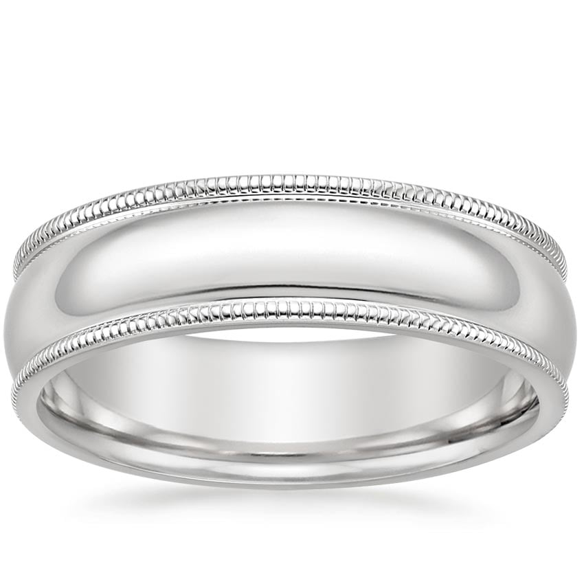 Milgrain 6mm Wedding Ring Platinum Wedding Band