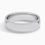 Milgrain 6mm Wedding Ring Platinum Wedding Band