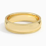 Milgrain 6mm Wedding Ring Yellow Gold 18k Wedding Band
