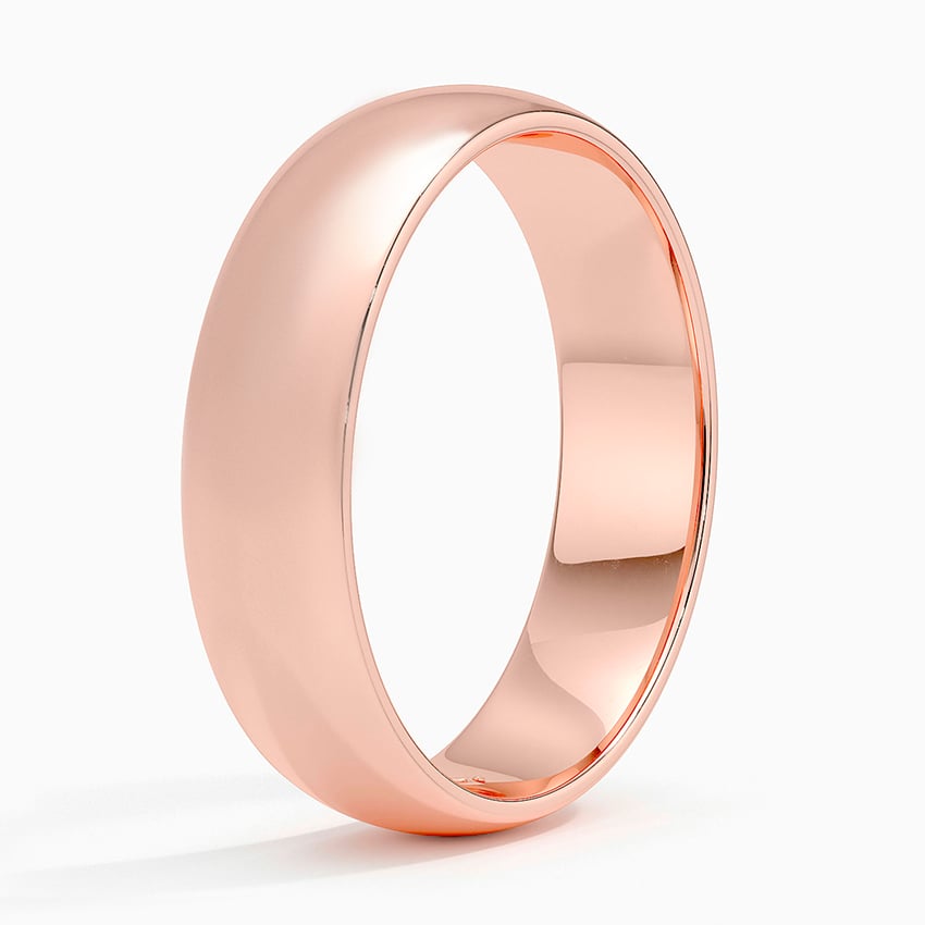 Comfort Fit 5.5mm Wedding Ring Rose Gold 18k Wedding Band