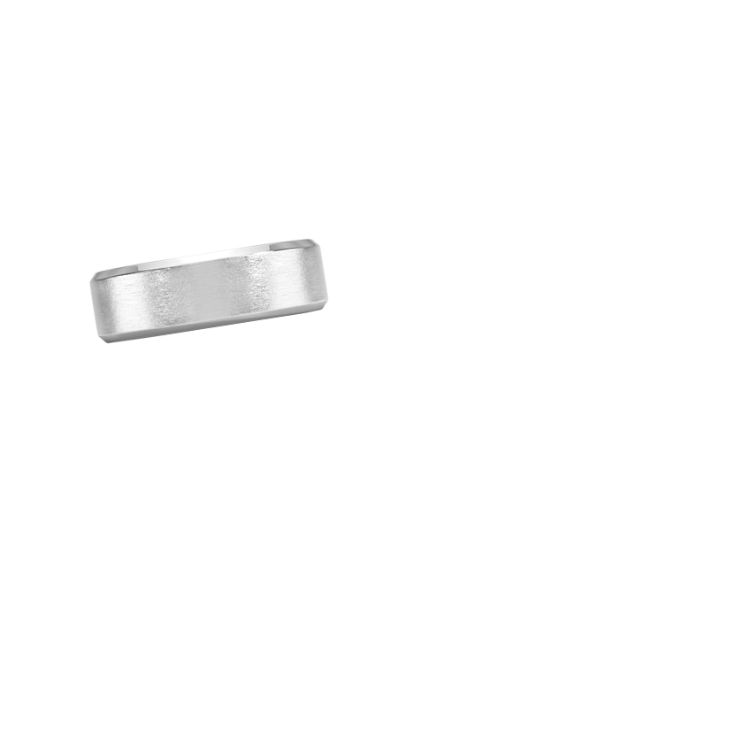 Slim Profile Beveled Edge Matte 6.5mm Wedding Ring Platinum Wedding Band