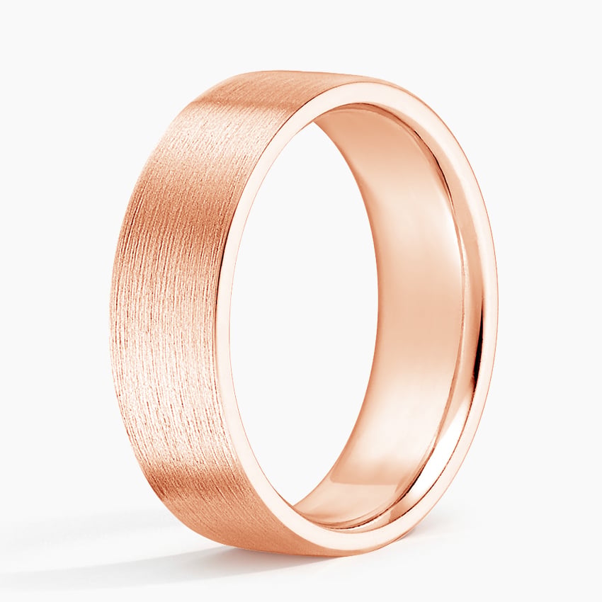 Mojave Matte 6mm Wedding Ring Rose Gold 18k Wedding Band