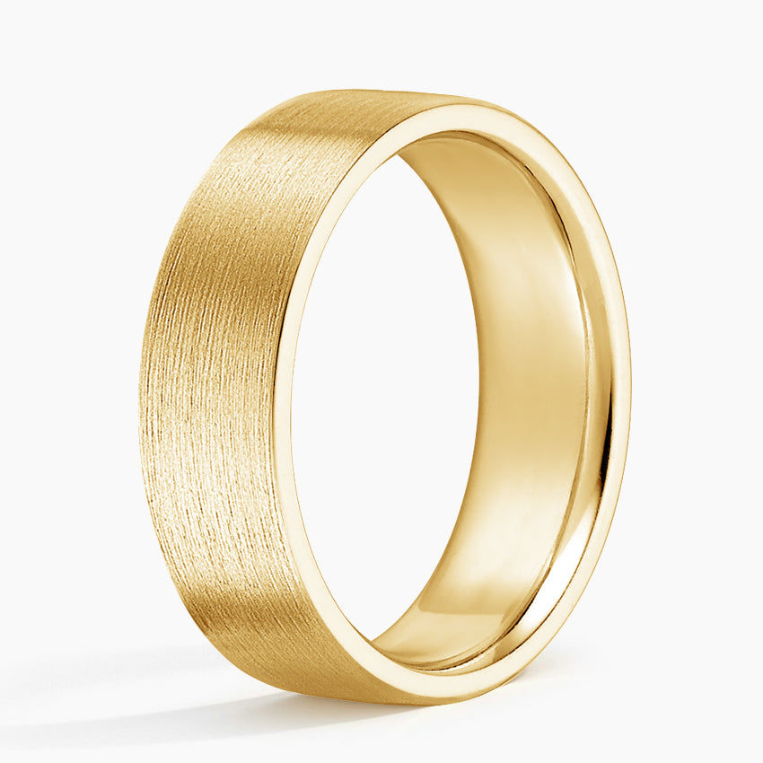 Mojave Matte 6mm Wedding Ring Yellow Gold 18k Wedding Band