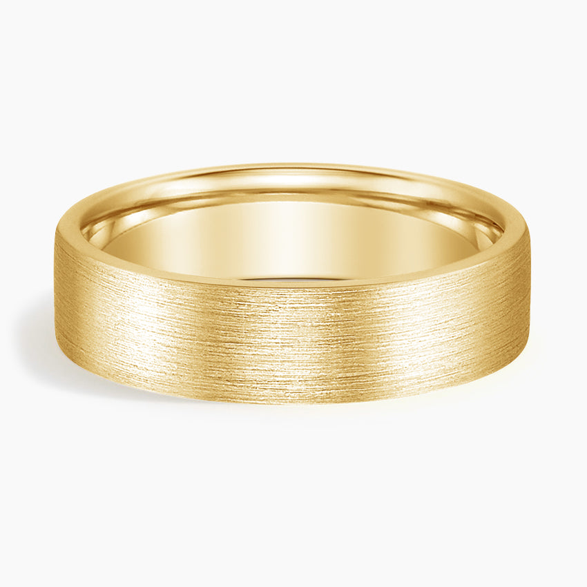 Mojave Matte 6mm Wedding Ring Yellow Gold 18k Wedding Band