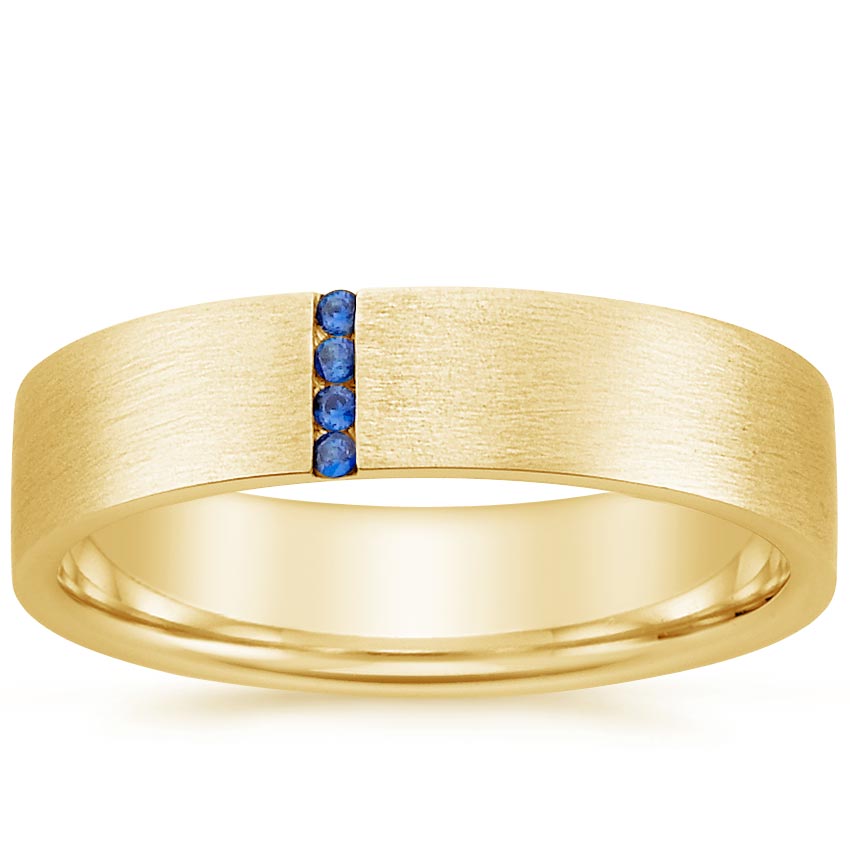 Horizon Sapphire 5.5mm Wedding Ring Yellow Gold 18k Wedding Band