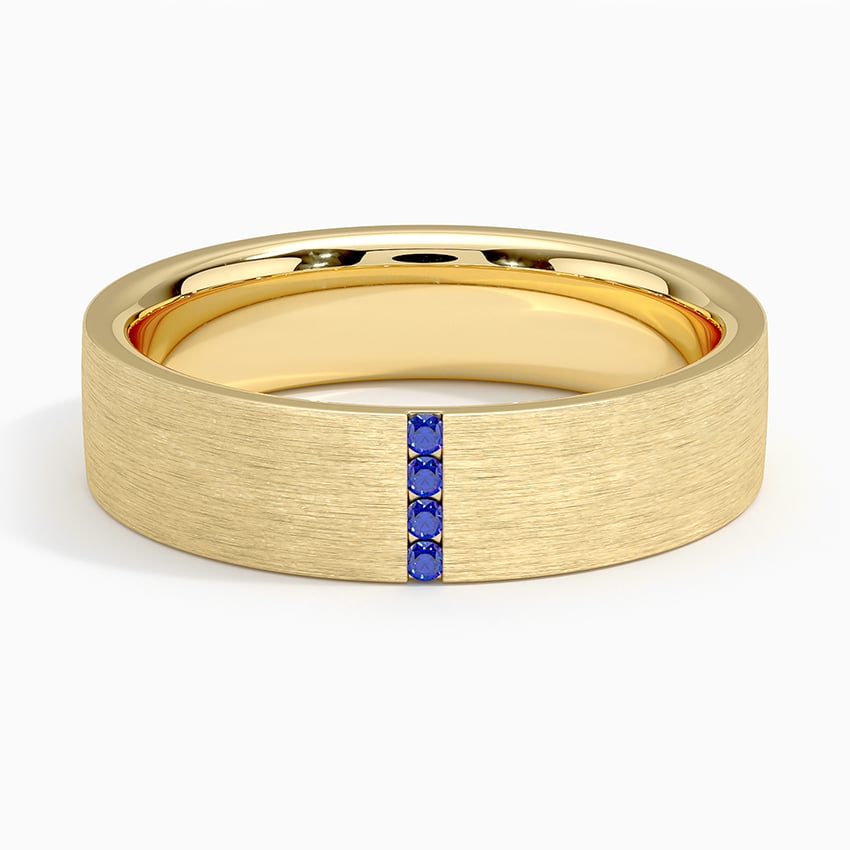 Horizon Sapphire 5.5mm Wedding Ring Yellow Gold 18k Wedding Band