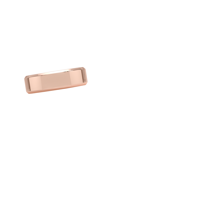 Beveled Edge 6.5mm Wedding Ring Rose Gold 18k Wedding Band
