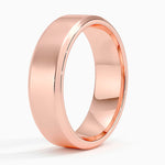 Beveled Edge 6.5mm Wedding Ring Rose Gold 18k Wedding Band