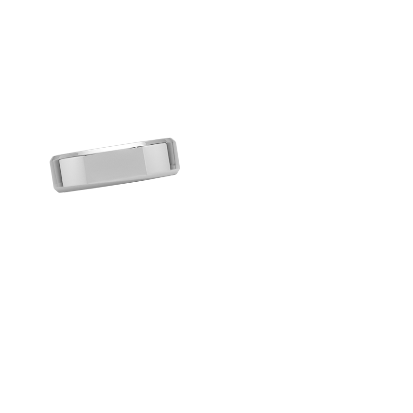 Beveled Edge 6.5mm Wedding Ring Platinum Wedding Band