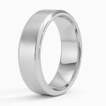 Beveled Edge 6.5mm Wedding Ring Platinum Wedding Band