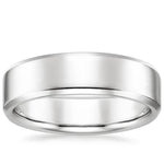 Beveled Edge 6.5mm Wedding Ring Platinum Wedding Band