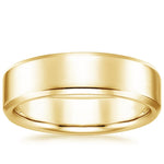 Beveled Edge 6.5mm Wedding Ring Yellow Gold 18k Wedding Band