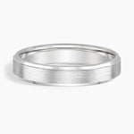 Beveled Edge Matte 4mm Wedding Ring Platinum Wedding Band
