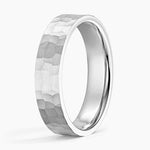 Flat Matte Canyon 5mm Wedding Ring White Gold 18k Wedding Band