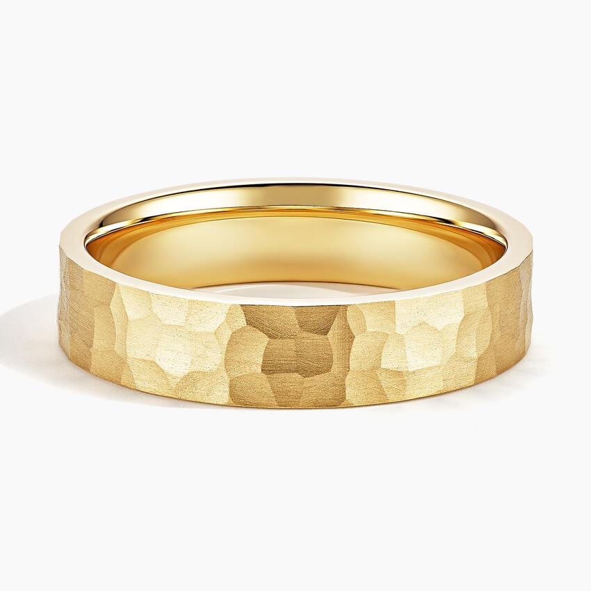 Flat Matte Canyon 5mm Wedding Ring Yellow Gold 18k Wedding Band