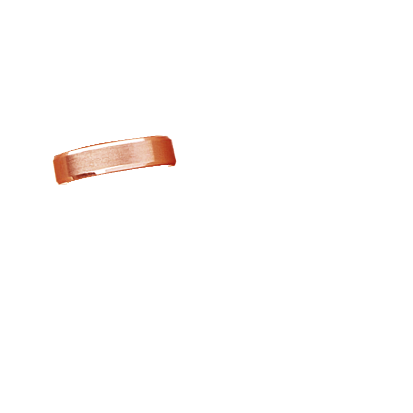 Beveled Edge Matte 5.5mm Wedding Ring Rose Gold 18k Wedding Band