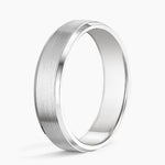 Beveled Edge Matte 5.5mm Wedding Ring Platinum Wedding Band