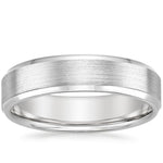 Beveled Edge Matte 5.5mm Wedding Ring Platinum Wedding Band
