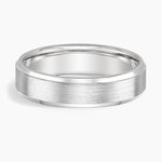 Beveled Edge Matte 5.5mm Wedding Ring Platinum Wedding Band