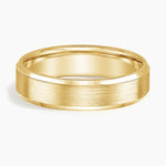 Beveled Edge Matte 5.5mm Wedding Ring Yellow Gold 18k Wedding Band