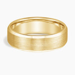 Beveled Edge Matte 6.5mm Wedding Ring Yellow Gold 18k Wedding Band