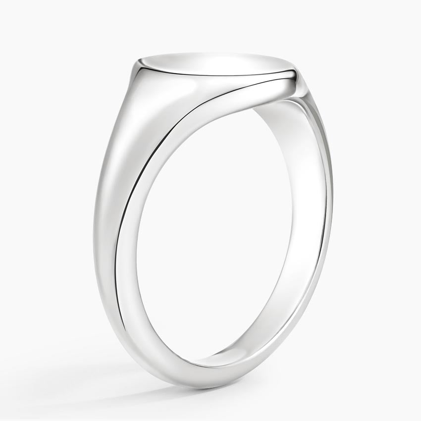Classic Signet Ring Platinum Wedding Band