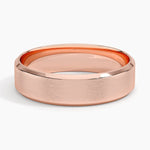 Slim Profile Beveled Edge Matte 5.5mm Wedding Ring Rose Gold 18k Wedding Band