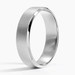 Slim Profile Beveled Edge Matte 5.5mm Wedding Ring Platinum Wedding Band