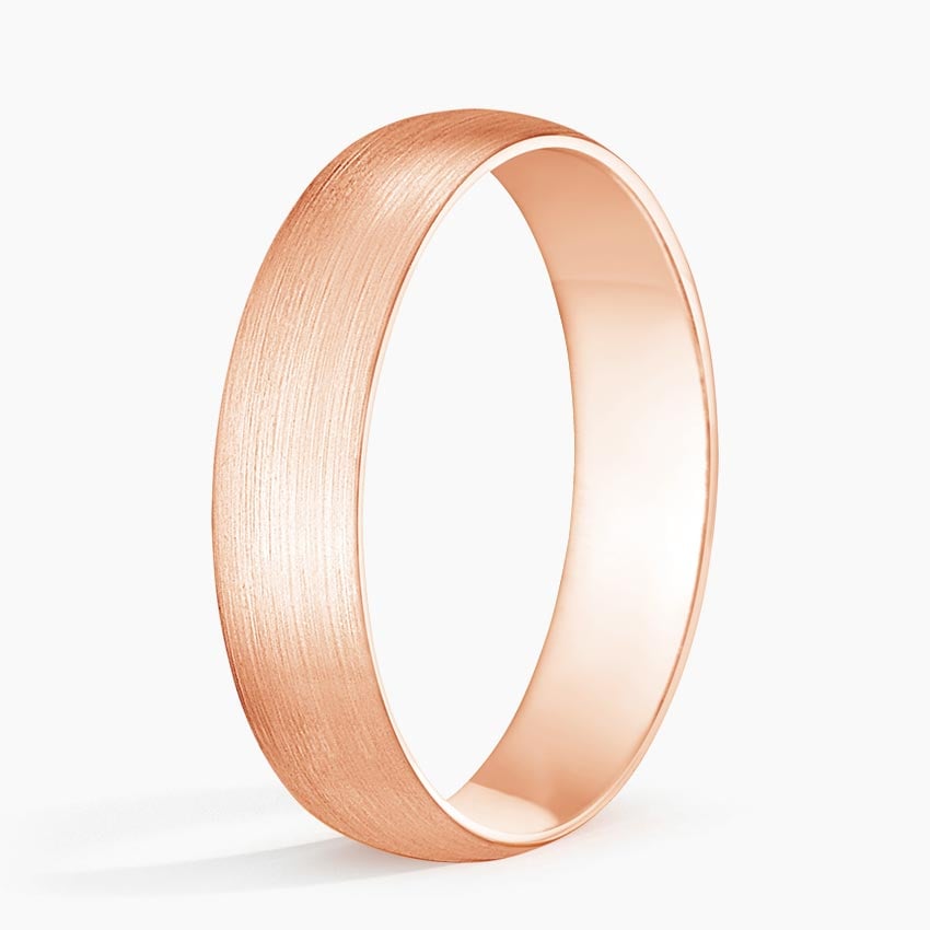 Matte Slim Profile 5mm Wedding Ring Rose Gold 18k Wedding Band