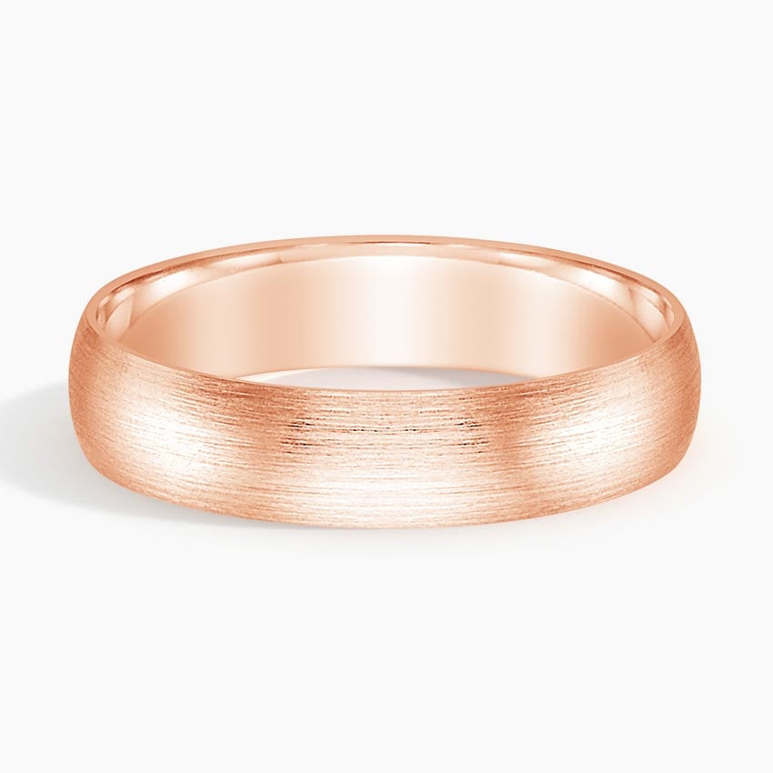 Matte Slim Profile 5mm Wedding Ring Rose Gold 18k Wedding Band