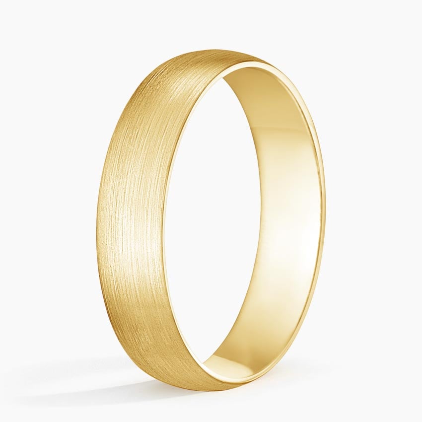 Matte Slim Profile 5mm Wedding Ring Yellow Gold 18k Wedding Band