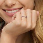 Elongated Flair Diamond Ring Rose Gold 18k Wedding Band
