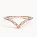 Elongated Flair Diamond Ring Rose Gold 18k Wedding Band