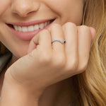 Elongated Flair Diamond Ring Platinum Wedding Band