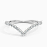 Elongated Flair Diamond Ring Platinum Wedding Band