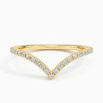 Elongated Flair Diamond Ring Yellow Gold 18k Wedding Band