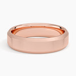 Brushed Edge Bevel 5.5mm Wedding Ring Rose Gold 18k Wedding Band