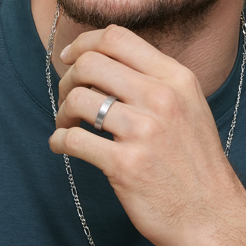 Apollo Diamond 4.5mm Wedding Ring Platinum Wedding Band