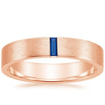 Apollo Sapphire 4.5mm Wedding Ring Rose Gold 18k Wedding Band