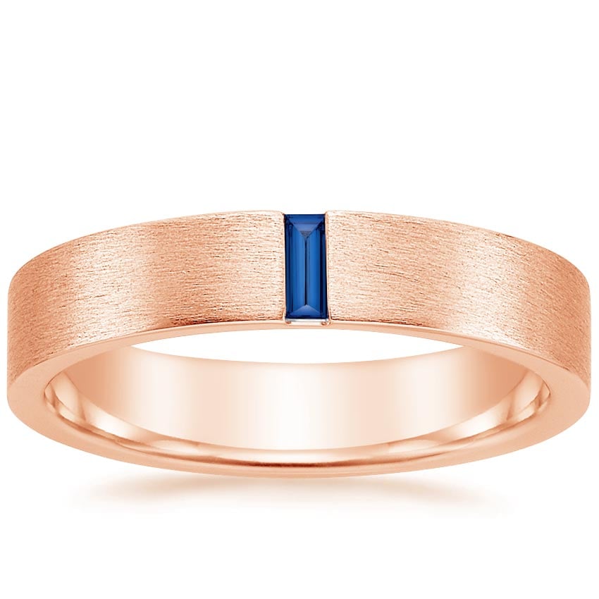 Apollo Sapphire 4.5mm Wedding Ring Rose Gold 18k Wedding Band